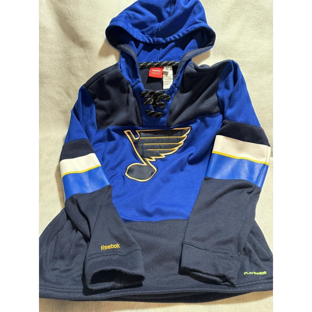 Older Reebok Youth St. Louis Blues Hoodie With Pocket Size Large (14-16)